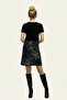 Women's Leopard Gray Anthracite Black Unlined Patterned Skirt 20857 a - 2