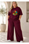 Women's Plus Size Premium Oversize Cotton 2-Piece Tracksuit Set Casual Comfortable Streetwear