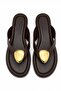 Luisa Women's Gold Buckle Detailed Flip-Flops Comfortable Slippers - 3