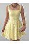 Women's Sari Mini Dress Square Neck Floral Embroidery Straps Flared Cut - 4