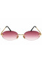 Rosalie Oval Rimless Metal Women's Sunglasses - Purple Gradient Glass - 2