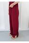 Women's Burgundy Floral Buttoned Lace Detailed Vest Linen Suit Nh26362 - 4