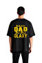 Men's Oversize Printed T-Shirt Galaxy Themed Funny Text Detailed Comfortable Cut Casual Modern Stylish Elegant