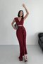 Women's Stoned Scuba Diving Fabric Double Breasted Collar Skirt Flounce Evening Dress Graduation Wedding Dress - 2