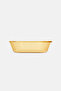 Square Ribbed Glass Bakeware, Light Brown