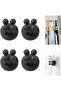 4 silicone adhesive hooks, nail-free, black