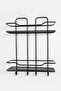 Adhesive Two-Tier Bathroom Shelf Black - 2