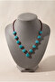 Handmade Flat Turquoise Natural Stone Special Design Necklace
