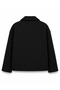 Short Checked Coat - Black - - 2