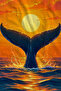 Modern Whale Tail Sunset Patterned 70X150 Beach Towel - Digital Printed Bath Towel - 3