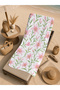 Pastel Pink Tulip and Leaf Patterned 70X150 Beach Towel - Digital Printed Fade-Resistant Bath Towel - 3