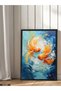 Orange Fishes One Piece Wooden Framed Painting - 3