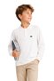 Girls Boys White Polo Collar T-Shirt Long Sleeve School T-Shirt Unisex Kids Top - 2