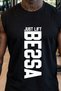 Black Just Lift White Printed Crew Neck Sports Athlete Tank Top Cotton Single Jersey Fabric Men's - 2