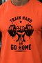Orange Train Hard Printed Crew Neck Sports Athlete T-Shirt Cotton Single Jersey Fabric Men's - 2