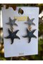 Starfish Figured Dangle Earrings with Blue Detail Gold Color Summer Stylish Women's Earrings - 3