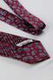 Burgundy Shawl Pattern Italian Silk Pleated Tie Est254 - 6