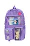 A+ Quality Korean Model Purple Girls Primary School Orthopedic Teddy Bear 3-Piece Bag Set 5 Compartments Water Bottle Foil Lunch Box Pencil Holder Set 682 - 3