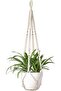 Boho Plant Hanger - 35" Macrame Hanging Planter for Indoor Plants, Handmade Cotton Rope Flowe
