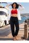 Elastic Cuffed Water Repellent Pants Swimsuit-Black - 3