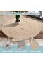 Round tablecloth with elasticated edges, foldable, 3D printed, washable, indoor and outdoor use, kitchens, dining rooms, and picn... - 3