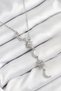 Steel Zircon Stone Sun and Moon Model Silver Color Women's Necklace - Ebj260808W46106