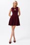 Women's Front Tie Detailed Waist Pleated Mini Dress - 2