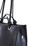 Women's & Flarli Black Leather Large Size Shoulder Bag Handbag Handbag Silver & Accessory Detailed Soft Faux Leather - 6