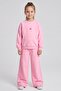 Girls' Wide-Leg Sweatpants Set Crew Neck Sweatshirt and Pants
