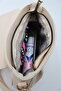 Women's Drawstring Detailed Metal Magnet and Zipper Closure Lined Crossbody Shoulder Bag - 6
