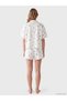Lcw Dream Ecru Shirt Collar 100% Cotton Women's Shorts Pajama Set - 4