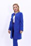 Zero Collar Plain Long Jacket-Cobalt Blue - 4