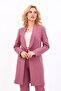Shawl Collar Pocket Long Jacket-Rose - 5