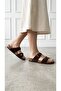 Women's Genuine Suede Leather Double Buckle Anatomical Cork Sole Slippers - 2