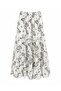 Black Patterned Midi Skirt with Embroidery Detail - 50235 - 2
