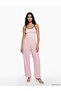 Pink Linen Blend Pleated Women's Trousers - 7