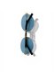 Metal Oval Women's Sunglasses with Blue Glass Detail, Uv400 Protection - 4