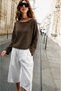 Boat Neck Long Sleeve Sweater