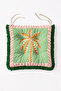 مجموعة من 4 وسائد كراسي منفوشة ذات حواف مزخرفة بنقوش مكتوبة ونباتات وفواكه ونخيل - 4