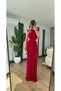 Long dress with side neckline