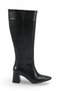 Lyra Sola Women's Pointed Toe Heeled Boots 0012620 Black Leather - 7