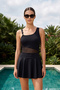 Strappy Shorts Dress Swimsuit 24227 Black - 4