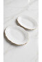 Luxury Gold 2-Piece 20 cm Premium Porcelain Small Size Kayık Breakfast Mezelik Presentation Serving Set - 3