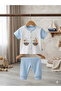 100% Cotton Combed Cotton Baby Boy Pajama Set / Blue 0-3 Months - 2