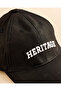 Men Black Embroidered Cap - 3
