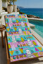 Colorful Ice Cream and Dessert Patterned 70X150 Beach Towel - Cotton Bath Towel