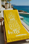 Yellow Hello Summer Pineapple Patterned 70X150 Beach Towel - Cotton Bath Towel