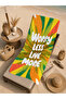 Green Orange Worry Less Written Tropical Patterned 70X150 Beach Towel - Digital Printed Fade-Resistant Bath Towel - 5