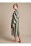Cotton Paris Maison Stripe Premium Series Jacquard Striped 100% Cotton Shawl Collar Luxury Unisex Bathrobe - Forest Green - 6