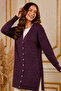 Patterned Mercerized Cardigan N3352 Plum